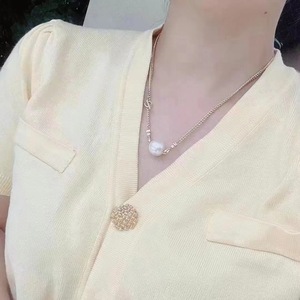 Collar de Perlas de Agua Dulce de Estilo Europeo Americano de 10-11 mm para Mujer, Cadena de Clavícula de Lujo Ligero, Collar de Cadena - Product Image 3