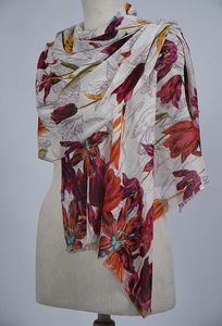 Premium Silk Modal Blend Digital Printed Scarf for Women Lightweight Soft Designer Stole Elegant Fashion <b>Wrap</b> <b>Shawl</b> for Summer - Product Image 5
