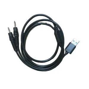 Kabel Audio 2.0 USB OEM Pabrikan XXD Desain Baru 1 Sampai 2 USB A Jantan Ke Kabel Audio 2.5Mm/3.5Mm Hitam 1M 2M 3M