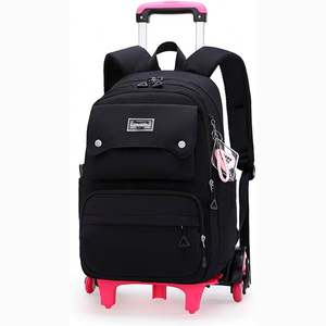 Mochila de Viaje con Ruedas para Computadora Portátil, Diseño Negro de Moda, con Ruedas y Bolsillos para Botellas de Agua, Muestra Gratuita - Product Image 5