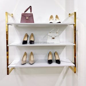 Pronto per la spedizione salvaspazio in acciaio inox a parete borsa espositore a parete montaggio a parete scarpiera scarpe Stand per negozio - Product Image 1