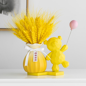 Jarrón de mesa de cerámica de porcelana decorativa para el hogar Floreros Jarrones en diferentes colores con flor para decoración del hogar - Product Image 3