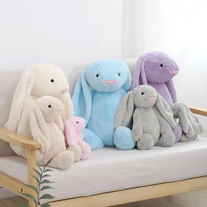 Brand new Tan Color Bunny Toy Stuffed Animal Toys Long Ear Rabbit Plush Multi Colors with high quality