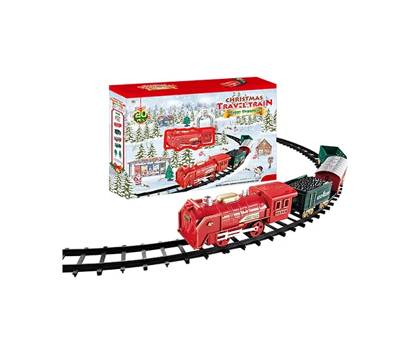 ชุดรถแข่งพลาสติกสำหรับเด็ก,ของเล่นรางรถไฟของเล่นคริสต์มาสรถไฟไฟฟ้า20ชิ้น