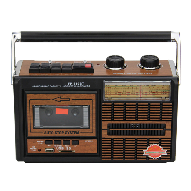 Retro Multi Function Portable Cassette Player With FM AM SW Radio For Home Car Use USB SD Card Slot Plastic Material
