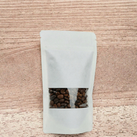 Sachet Doypack 100% Biodégradable en Papier Kraft et PLA avec Fermeture Zip et Fenêtre, Impression Numérique pour Emballage Alimentaire (Thé & Café)