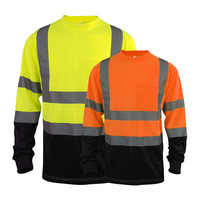 T-shirt uniforme à manches longues haute visibilité avec logo de l'équipe personnalisée T-shirt de sécurité haute visibilité avec bandes réfléchissantes