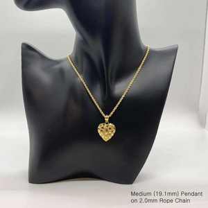 11mm ve 25mm gerçek altın kaplama 14K altın Nugget pirinç takı tasarım kalp kolye <span class=keywords><strong>Hip</strong></span> Hop tarzı erkekler için, kadınlar, ve çocuklar - Product Image 2
