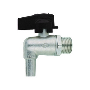 Valvola a sfera angolare da 1/2 pollice DN 10 PN 10 con leva nera per sistemi HVAC - Product Image 1