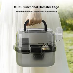 Portable Transparent Grand Espace <span class=keywords><strong>Hamster</strong></span> <span class=keywords><strong>Cage</strong></span> En Plein Air De Luxe Villa À Main <span class=keywords><strong>Cage</strong></span> pour Petits Animaux - Product Image 2