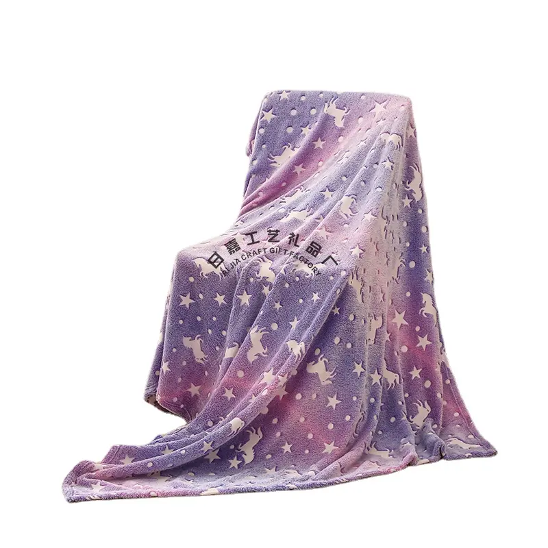 luminous blanket Glow in The Dark Throw Blanket for Kids Luminous Cute Blanket with Pattern