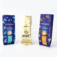 Sacs à café en aluminium et plastique avec soufflet latéral, imprimés sur mesure, étanches à l'humidité, de qualité alimentaire, 250g 500g, avec valve