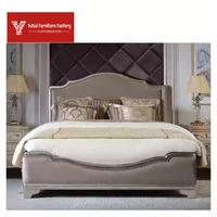 Lit double en bois massif de style classique européen antique, mobilier de chambre à coucher rétro pour mariage avec fonctions extensibles et de rangement