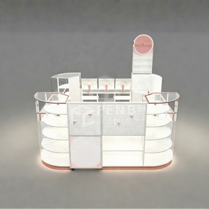 Conception de kiosque personnalisé tout-en-un pour centre commercial, vitrine moderne pour cosmétiques et produits de beauté, mobilier de bar à ongles press-on, aménagement de boutique - Product Image 1