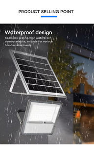 Reflector LED solar de aluminio 100W-400W impermeable IP65 para luces de inundación solares de alta eficiencia para jardín - Product Image 5