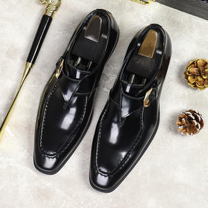 Zapatos de Vestir Formales de Cuero para Hombre, Estilo Nuevo, de Caña Alta, Casuales de Negocios, Sin Cordones, Punta Puntiaguda, Acabado Brillante Genuino, Ligeros, Siempre a la Moda - Product Image 6