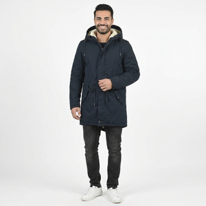 Parka Homme Tendance Style Urbain, 100% Coton Toile Imperméable Coupe-Vent Col Montant Couleur Unie Enduite – Meilleure Vente - Product Image 1
