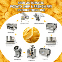 Multifunctionele semi-automatische productielijn voor aardappelchips en frieten, complete machine voor het maken van aardappelchips voor snackfabrieken