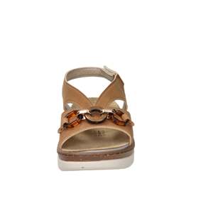 Valleverde Sandales compensées en cuir pour femme, talon de 4,4 cm, confortables pour la marche - Product Image 3