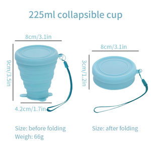 Custom Logo Color Eco-Friendly Portable Silicone Collapsible <b>Travel</b> <b>Cup</b> Folding Camping <b>Cup</b> Lids for Outdoor Drink Use - Product Image 3