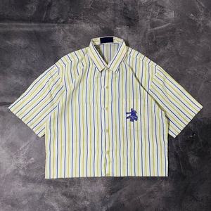 Customized <b>Men's</b> Vintage Pullover <b>Stripe</b> <b>T</b>-<b>Shirt</b> 100% Cotton High Quality Knitted Oversized Solid Pattern Silk Screen Pattern - Product Image 1