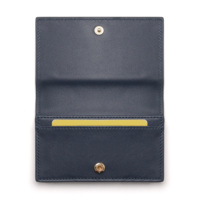Porte-cartes en cuir bleu avec logo personnalisé, porte-monnaie souple exquis pour femmes, porte-cartes pour cadeaux promotionnels d'entreprise
