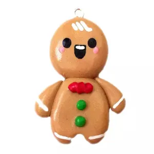 Items similar to Cute Gingerbread Man Polymer Clay Charm