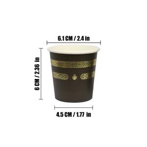 Bicchierino in Carta Nera con Lamina Dorata da 110 ml, 4 oz, per Acqua <span class=keywords><strong>Zamzam</strong></span> della Kaaba Durante Umrah, Hajj e Cerimonie Religiose - Product Image 4