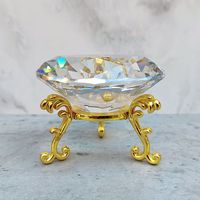 Presse-papier en diamant de gemme de cristal de verre brut de couleur différente découpée à la machine avec support à base en métal MH-9514