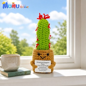 Planta de <span class=keywords><strong>Cactus</strong></span> de Ganchillo Hecha a Mano en Maceta, Decoración de Escritorio de Apoyo Emocional Duradero, Regalo, Venta al por Mayor, Logotipo Personalizado, OEM, ODM - Product Image 5