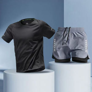 Nuevo conjunto deportivo de seda de hielo para hombre, camiseta de secado rápido para correr, camiseta, <span class=keywords><strong>pantalones</strong></span> <span class=keywords><strong>cortos</strong></span>, Fitness de verano, ropa de entrenamiento de fútbol, equipo - Product Image 4