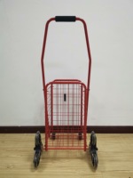 Chariot de courses pliable de 42 L avec roues pour monter les escaliers, panier en métal pratique