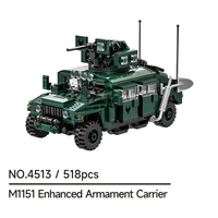 MOC Hummer blindé Stryker Tank Car, modèle de soldat de guerre moderne, armes, blocs de construction, briques, jouets pour enfants