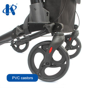 Kaiyang KY9156Lメディカルドライブアルミニウム軽量ウォーカーローレーター、シートとブレーキ付きリハビリテーション折りたたみウォーカーローレーター - Product Image 4