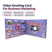 Brochure vidéo LCD personnalisée, carte de vœux pour la promotion d'entreprise, les expositions, les cadeaux promotionnels et l'utilisation en agence publicitaire, faible MOQ