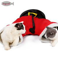 3-Wege-Katzentunnelspielzeug Umwelt freundliche zusammen klappbare Santa-Hosen-Röhre für Haustiere Klassischer moderner Stil Katzen reizendes einfaches Cartoon-Design