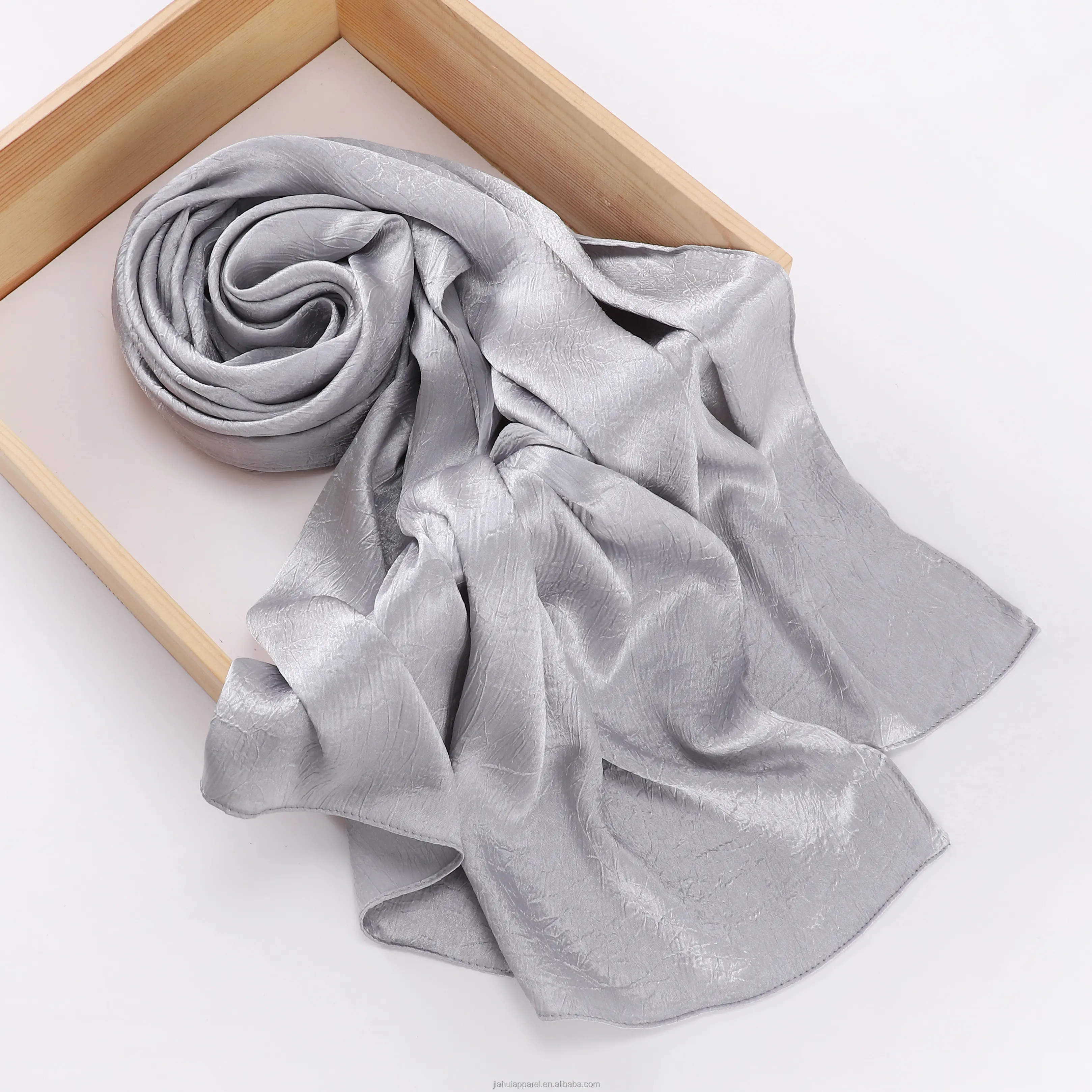 2023 new textured silk hijab crepe crinkle soft satin silk hijabs scarf women ladies tudung malaysia shawls and scarves