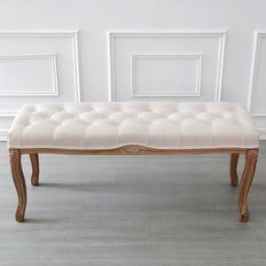 QT240014 fabbrica che vende sedia lunga stile francese imbottita soggiorno lungo <span class=keywords><strong>in</strong></span> <span class=keywords><strong>legno</strong></span> sgabello sedia panca matrimonio - Product Image 3
