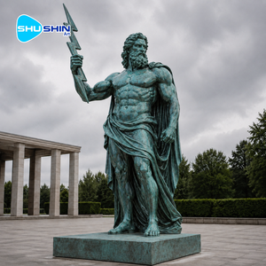 Gran Estatua de <span class=keywords><strong>Zeus</strong></span> en Bronce Verde, Escultura Griega de Júpiter con <span class=keywords><strong>Rayo</strong></span>, Decoración de Arte Metálico para Jardín y Paisaje Exterior - Product Image 1