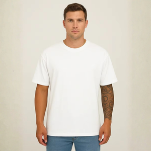 Camiseta Premium para Hombre al por Mayor, Personalizable con Estampado Gráfico, <span class=keywords><strong>de</strong></span> Gran Gramaje, Estilo Oversize, Streetwear, con Estampado Artístico <span class=keywords><strong>de</strong></span> Ventana - Product Image 3
