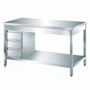 Tavolo da lavoro in acciaio inossidabile con cassetti - Product Image 1