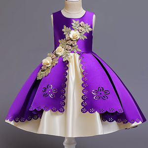 Boutique flor roja tutú vestidos para niñas pequeñas niños vestido de baile de lujo boda fiesta cumpleaños niña vestido princesa - Product Image 2