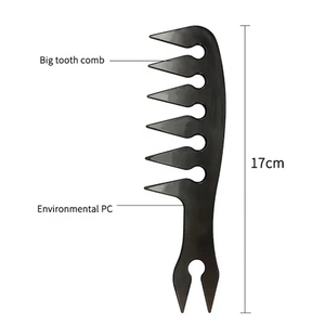 Pettine da Uomo per Styling da Barbiere a Denti Larghi Pettine da Parrucchiere Texturizzante a Doppia Faccia a Denti di Pesce a Forchetta - Product Image 4