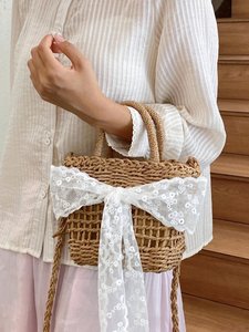 Nuevo Bolso de Playa de Paja Tejida a Mano para Mujer, Venta al por Mayor, Bolso de Paja con Diseño de Margarita, Estilo Vintage, Diseño de Girasol - Product Image 4