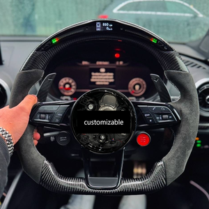 Volante de Fibra de Carbono Personalizado para <span class=keywords><strong>Audi</strong></span>, Estilo RS, Actualización <span class=keywords><strong>Interior</strong></span>, LED, Volante A3 A4 A5 A6 A7 Q5 Q7 A8 S5 S7 RS7 Q3 Q8 TT R8 - Product Image 1