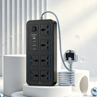Cable de Alimentación de Alta Calidad de 6 Vías, 3 USB, 1 Tipo C, 3 Metros de Largo, con Certificación CE ROHS