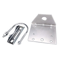 Pince d'antenne en PRF (Plastique Renforcé de Fibre de Verre) avec support en L et anneau en U, plaqué Dacromet, épaisseur 2 mm, fixe