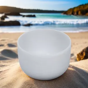 Großhandel Fabrikpreis Weiß Mattiertes 40Hz 432Hz Quarzkristall-Klangschalen-Set 6''-12'' für Klangheilung Tiegel Produkt - Product Image 3