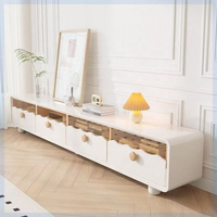 Ensemble de meubles de salon de luxe modernes : meuble TV et table basse en bois durable et acier inoxydable, écologique