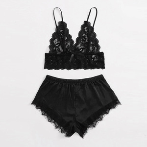 Nuevo conjunto de dos piezas de lencería sexy estilo europeo y americano, conjunto de camisón con encaje, moderno y cómodo. - Product Image 4